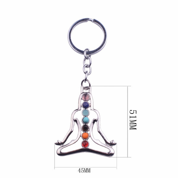 7 Yoga Stone Keychain