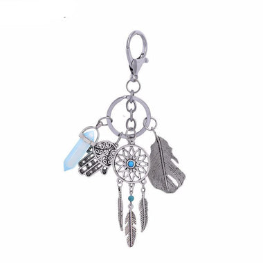 Natural Stone Dream Catcher Keychain