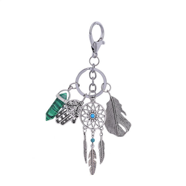 Natural Stone Dream Catcher Keychain