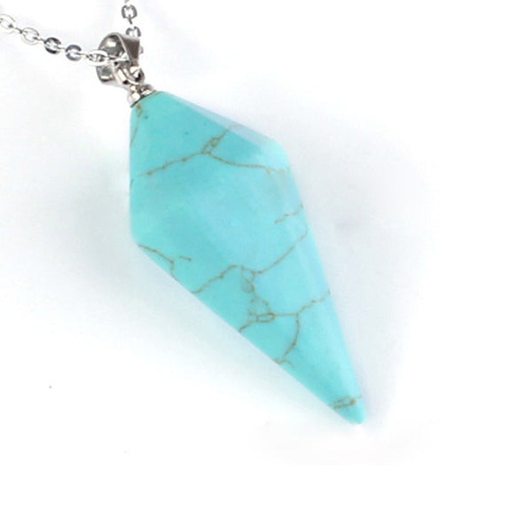 Hexagon Pyramid Charm Necklace