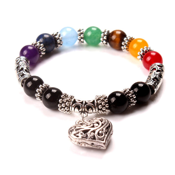 Crystals Stone  Heart Charm Bracelet